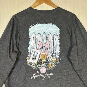Lauren James Womens Long Sleeve T-Shirt Sz‎ M Gray Sweet Defense Football Season